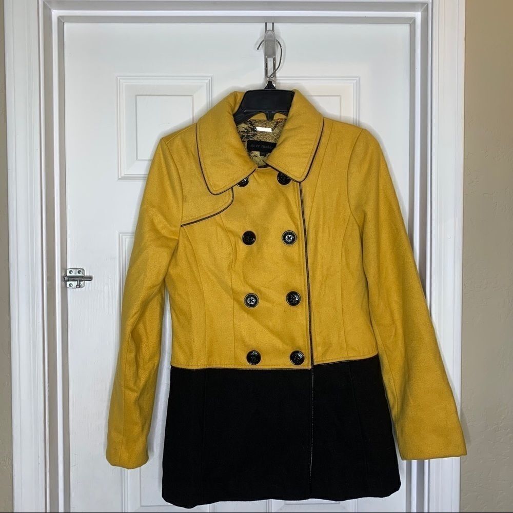 Steve Madden Color Block Pea Coat Size Small - Picture 3 of 8
